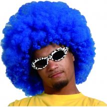Perruque bleue afro (Bleu)