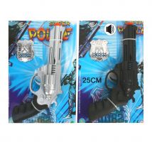 Pistolet bruiteur et badge de police