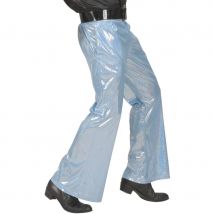 Pantalon bleu holographique disco pour homme (M/L)