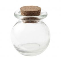 Petit bocal rond en verre avec bouchon