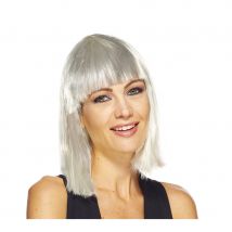 Perruque cabaret blanche lamelles argentées