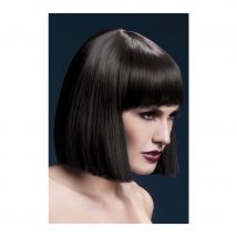 Perruque carré brun net de 30cm et frange (brun)