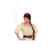 Perruque chatelaine rousse avec tresse (ROUSSE)