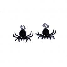 Paire de boucles d'oreilles araignées noires