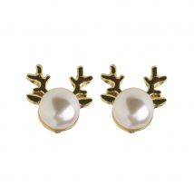 Paire de boucles d'oreilles perle corne de renne
