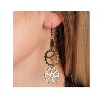 Paire de boucles d'oreilles steampunk avec rouages