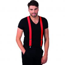 Paire de bretelles rouges unies