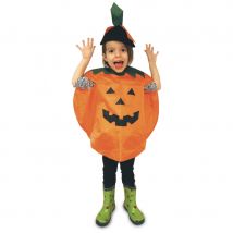 Poncho de citrouille avec chapeau, pour enfant (3/4 ans)