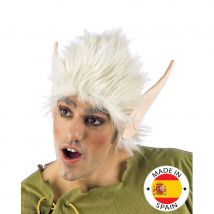 Perruque d'elfe blanche avec oreilles
