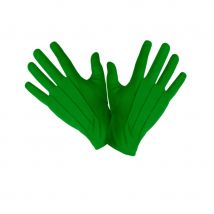 Paire de gants verts pour femme, en tissu