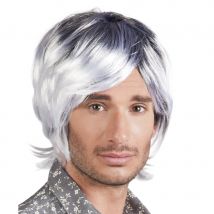 Perruque disco grisonnante pour homme