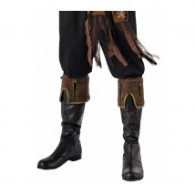 Paire de hauts de bottes marron de pirate (Taille unique)