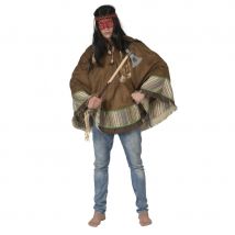 Poncho d'indien pour adulte, marron (Taille unique)