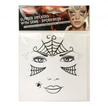 Planche de strass et stickers araignée pour visage