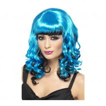 perruque femme bleue noire (Turquoise)