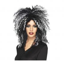 perruque femme diabolique blanche noire (noir et blanc)