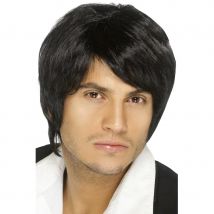 Perruque homme année 70 noire (Taille standard)