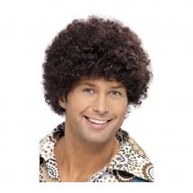 perruque homme disco brune (Taille standard)