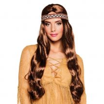 Perruque indienne de longs cheveux auburn