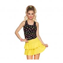 Petite jupe jaune fluo avec volants (M)