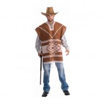 Poncho marron de cowboy (Taille unique)