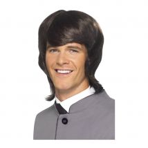 Perruque mode homme années 60, brune (Taille standard)