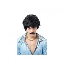 Perruque noire courte disco pour homme