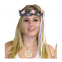 Pendentif peace and love argenté avec chaine