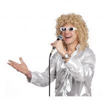 Perruque Polnareff avec lunettes (Blanche)
