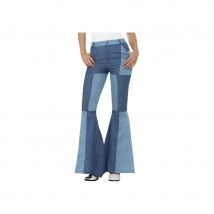 Pantalon patte d'eph patchwork jeans pour femme (S)