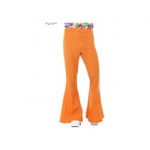 Pantalon pattes d'eph orange pour homme (L)