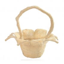 Petit panier en forme de fleur, sisal blanc