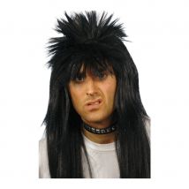perruque punk long cheveux noir (Noir)