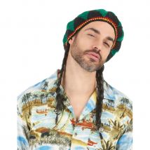 Perruque rasta avec bonnet brodé