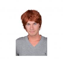 Perruque rousse courte pour homme adulte