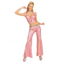 Pantalon rose holographique pour femme (Taille unique)