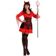Petite robe rouge et noire de diablesse pour femme (Taille unique)