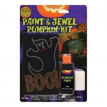 Peinture, strass de personnalisation de citrouille