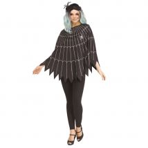 Poncho toile d'araignée argentée pour adulte (Taille unique)