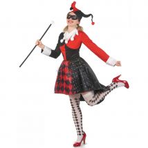 Robe arlequin rouge et noire pour femme (M)