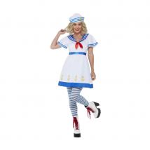Robe blanche courte de marin pour femme (L)