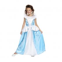 Robe bleue et blanche de petite princesse (5/7 ans)
