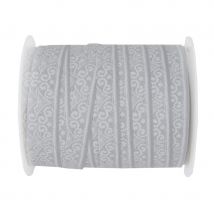 Ruban bolduc en dentelle blanche, 1cm x 25m