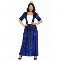 Robe bleue médiévale en velours pour femme (L)