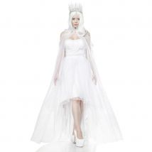 Robe blanche queue de pie de reine des glaces (S/M)