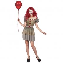 Robe courte de clown maléfique vintage (M)