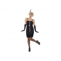 Robe courte noire charleston à franges (S)