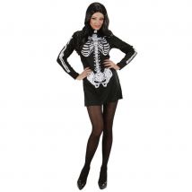 Robe courte noire imprimé squelette (S)