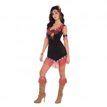 Robe courte noire moulante d'indienne sexy, femme (L)