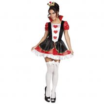 Robe courte reine des coeurs manches bouffantes (Taille unique)